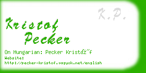 kristof pecker business card